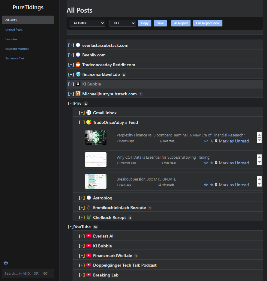 Pure Tiding RSS Feed Reader - comming soon -